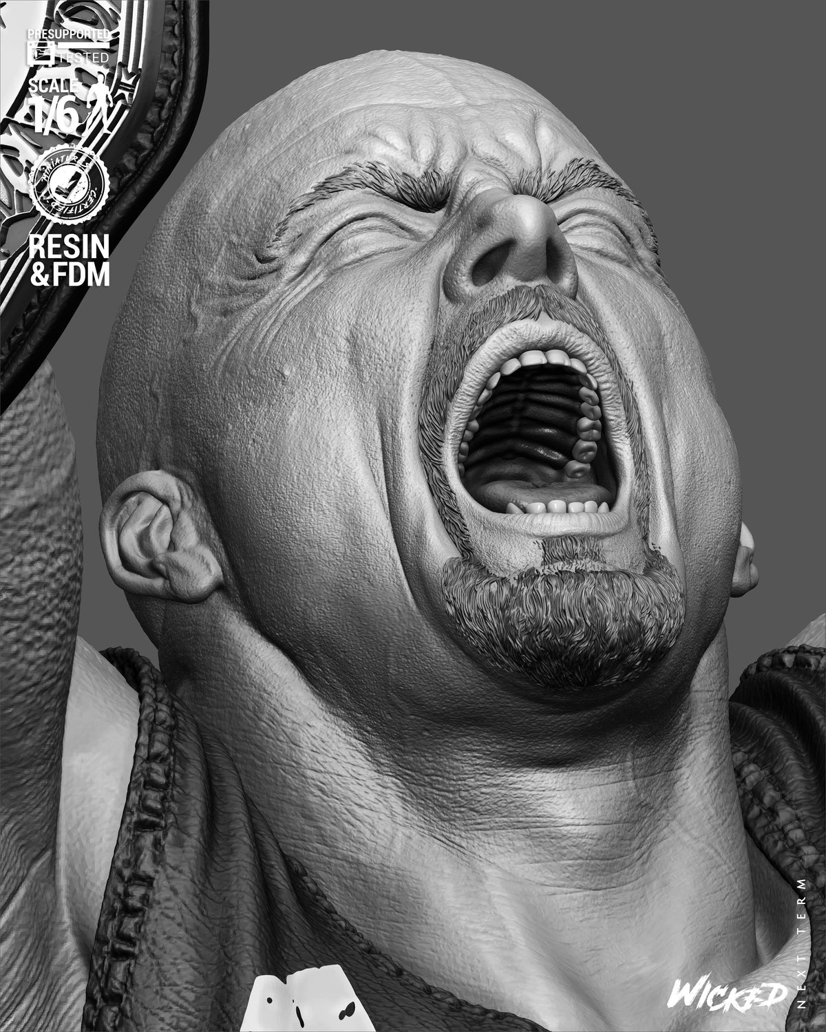 Stone Cold Steve Austin Sculpture (75mm to 500mm) - Unassembled/Unpainted/3D Print