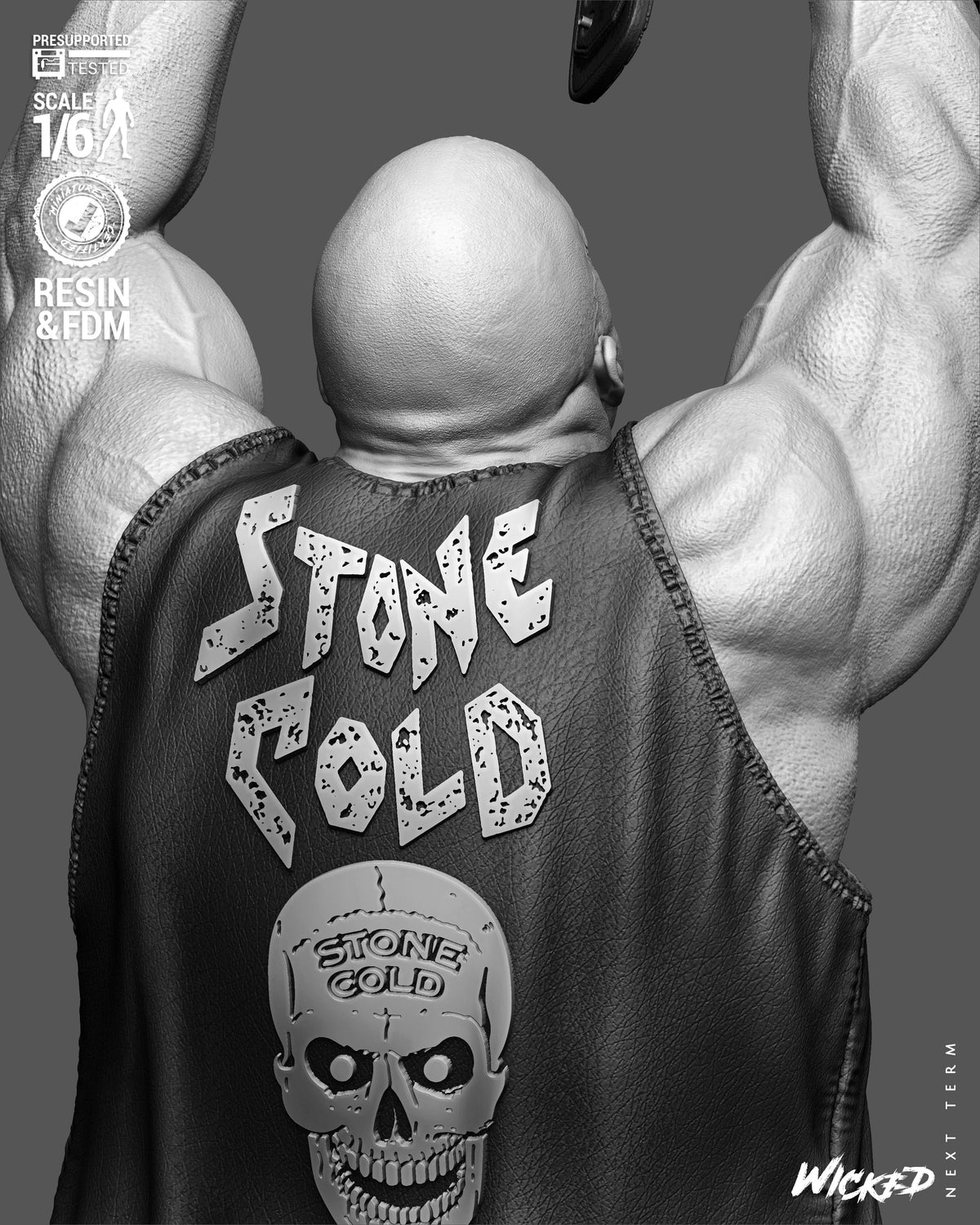 Stone Cold Steve Austin Sculpture (75mm to 500mm) - Unassembled/Unpainted/3D Print