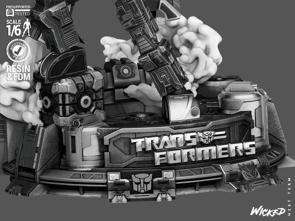 Bumblebee VS Starscream Diorama Sculpture (75mm to 500mm) - Unassembled/Unpainted/3D Print