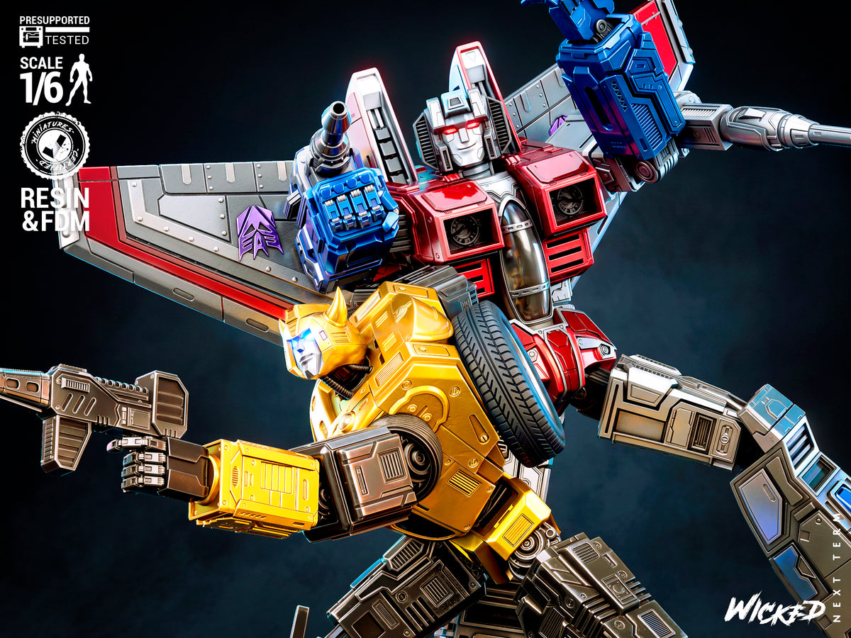 Bumblebee VS Starscream Diorama Sculpture (75mm to 500mm) - Unassembled/Unpainted/3D Print