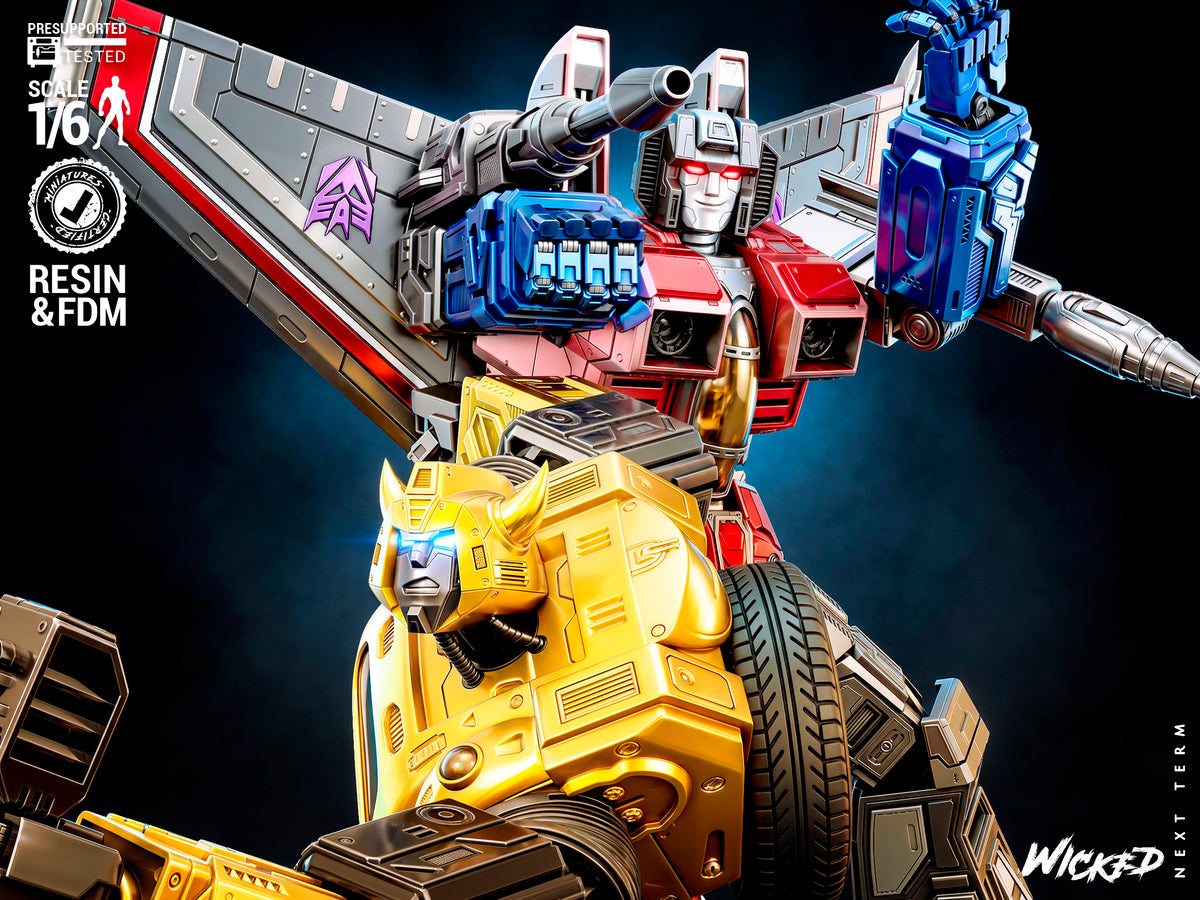 Bumblebee VS Starscream Diorama Sculpture (75mm to 500mm) - Unassembled/Unpainted/3D Print