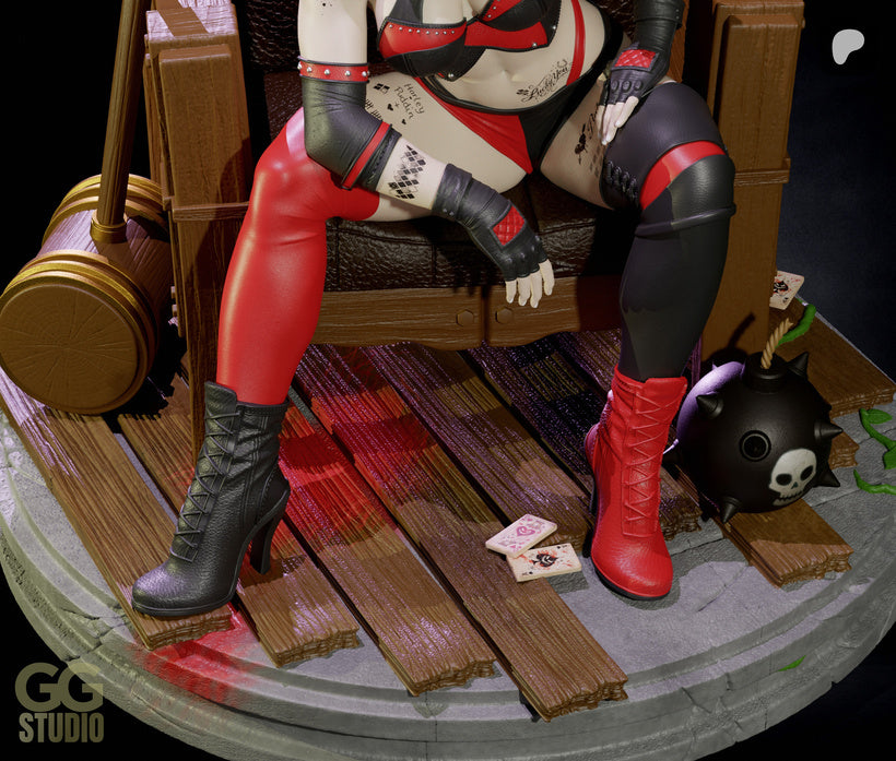 Harley Quinn Sculpture (75mm to 500mm) - Unassembled/Unpainted/3D Print