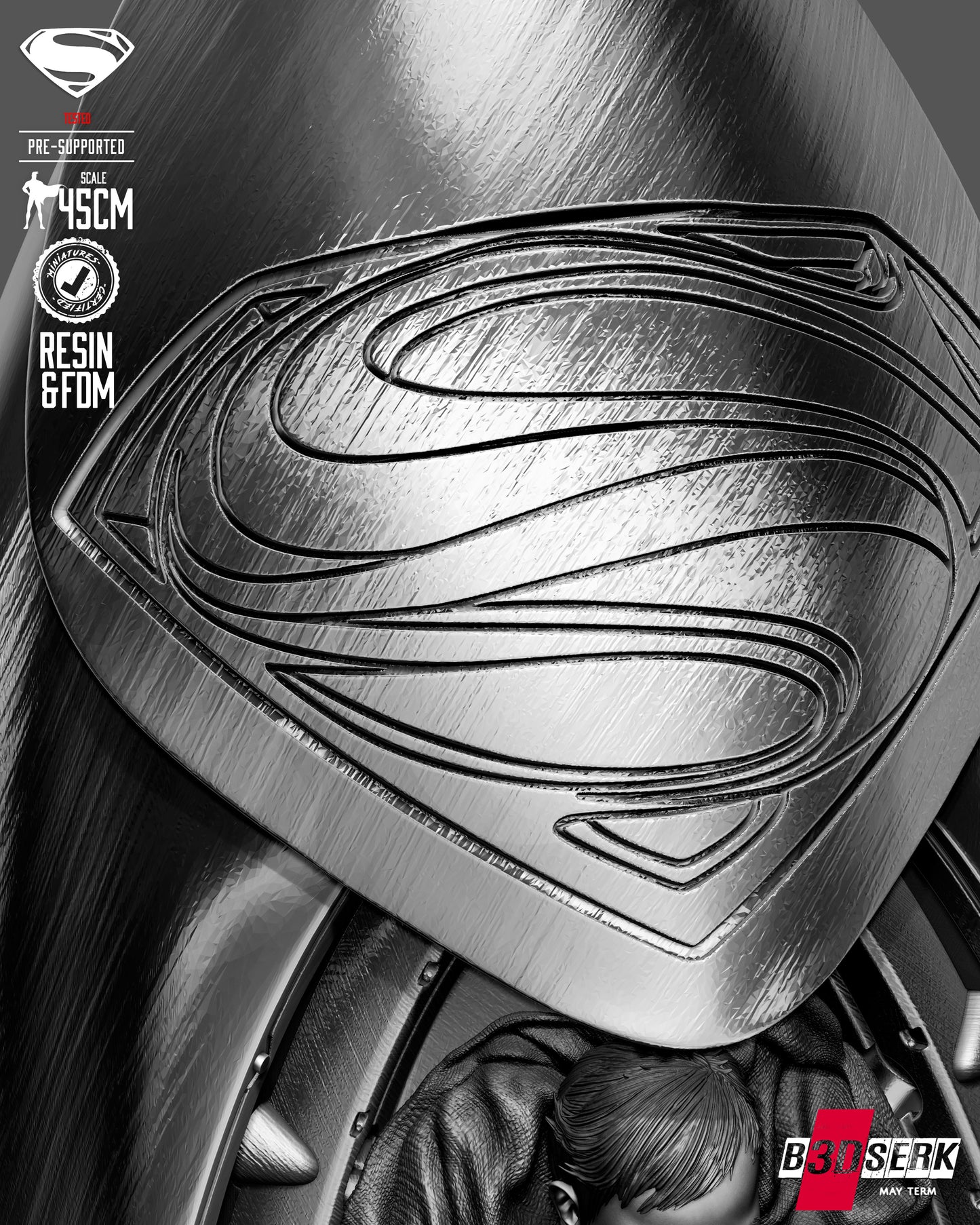 Jor-El Ship Sculpture (75mm to 500mm) - Unassembled/Unpainted/3D Print