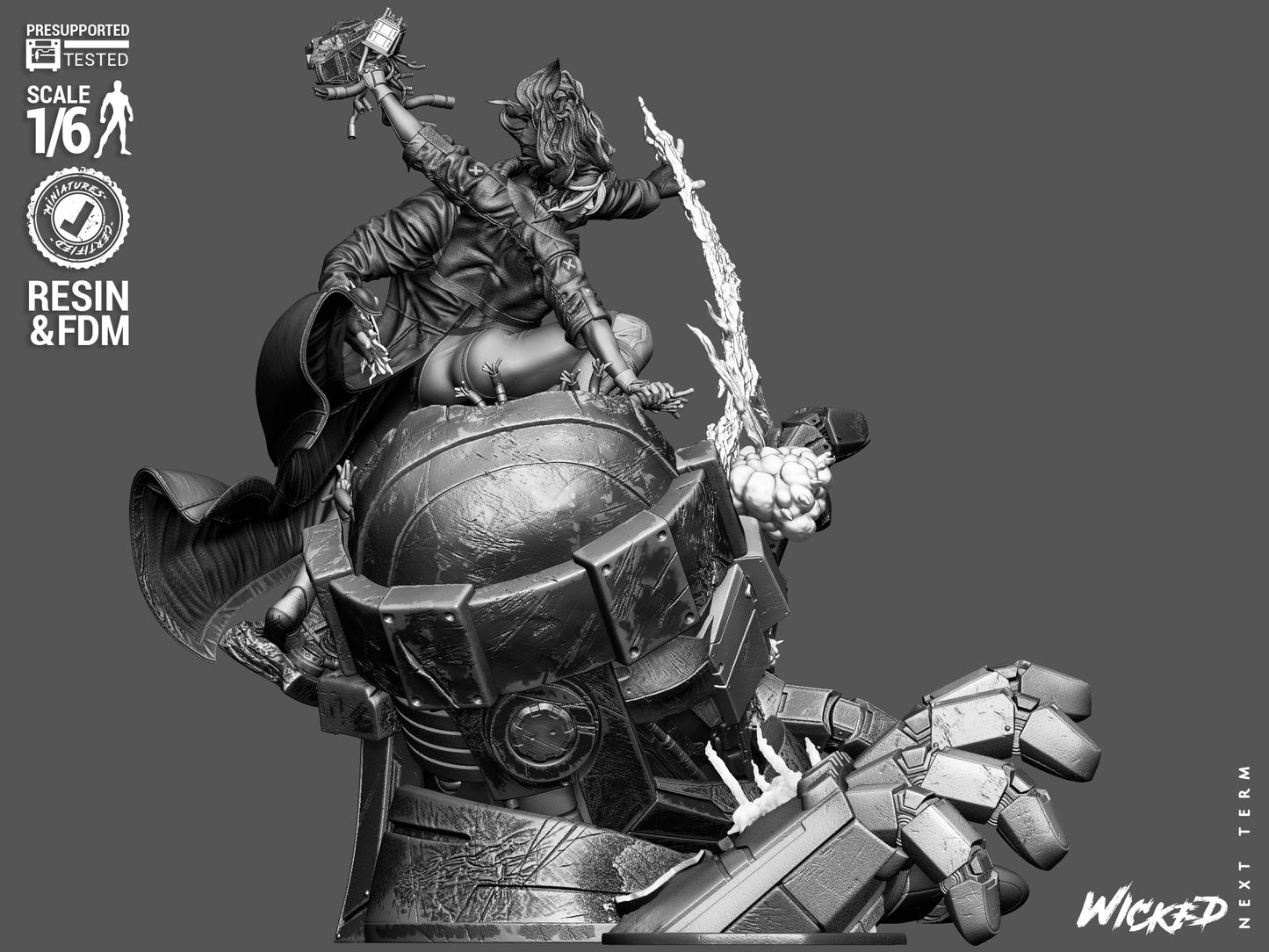 Rogue & Gambit Diorama (75mm to 500mm) - Unassembled/Unpainted/3D Print