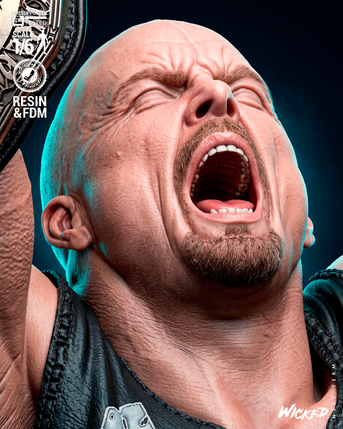 Stone Cold Steve Austin Sculpture (75mm to 500mm) - Unassembled/Unpainted/3D Print