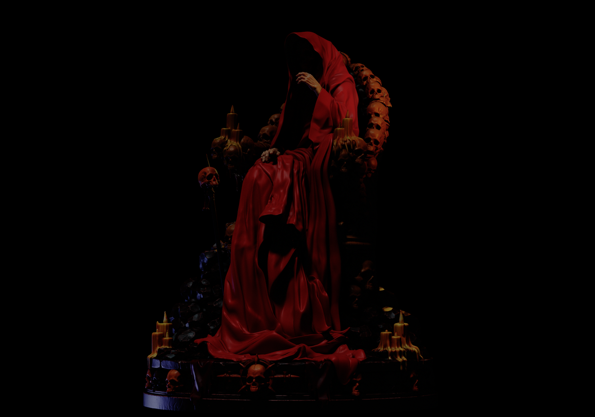 The Crimson King Sculpture (75mm to 500mm) - Unassembled/Unpainted/3D Print