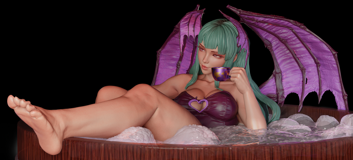 Morrigan Aensland Sculpture (75mm to 500mm) - Unassembled/Unpainted/3D Print