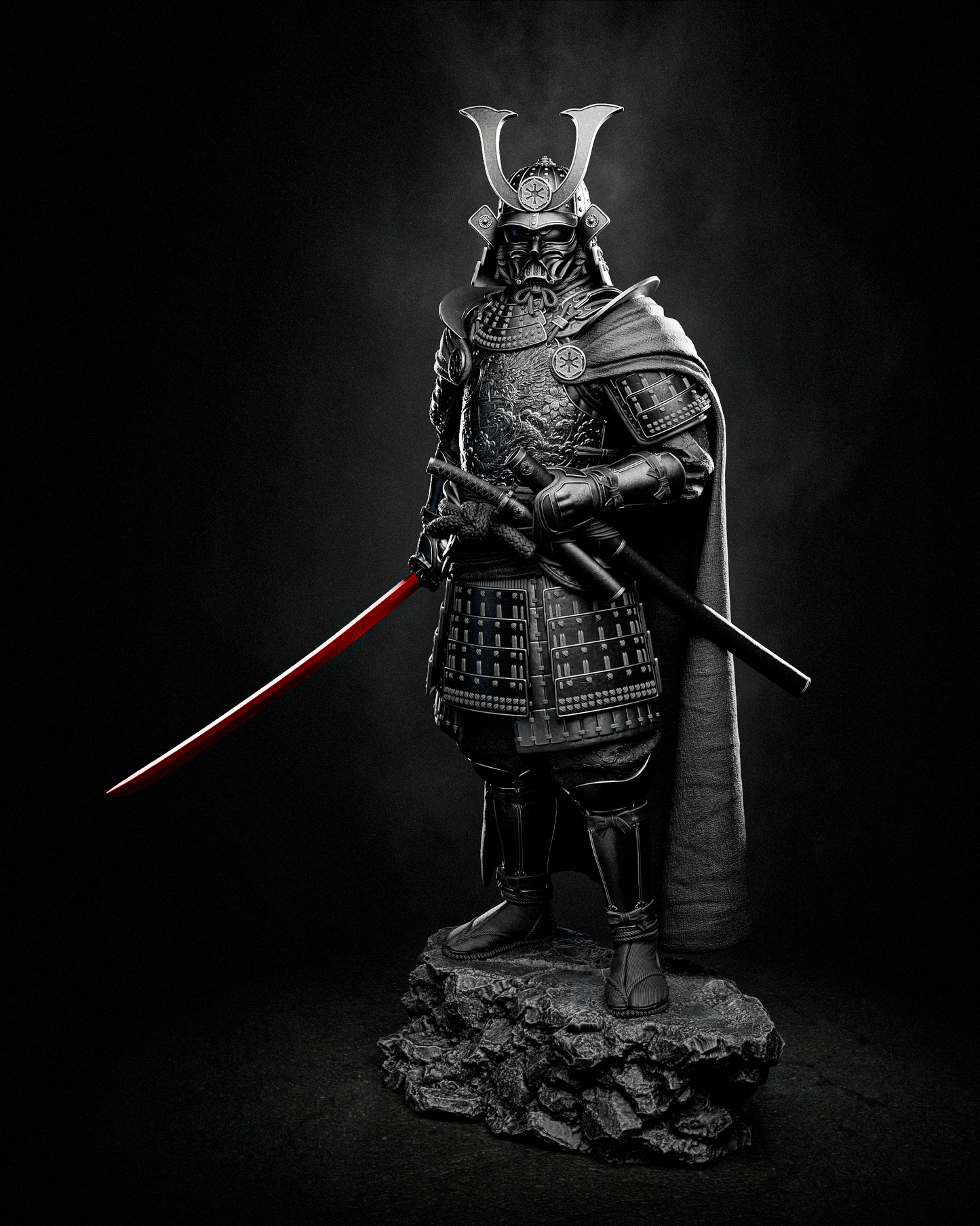 Darth Vader Samurai Sculpture (75mm to 500mm) - Unassembled/Unpainted/3D Print