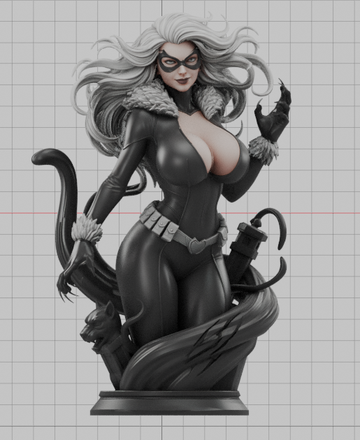 Black Cat Bust (75mm to 500mm) - Unassembled/Unpainted/3D Print