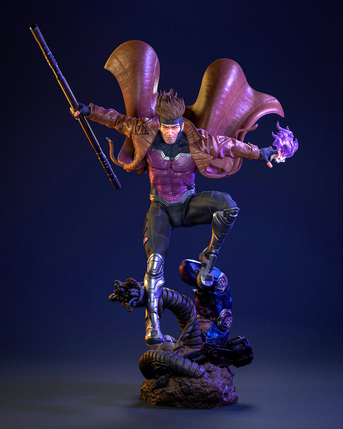 Gambit Sculpture (75mm to 500mm) - Unassembled/Unpainted/3D Print