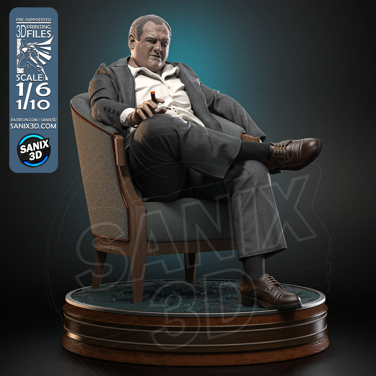 Tony Soprano Sculpture (75mm to 500mm) - Unassembled/Unpainted/3D Print