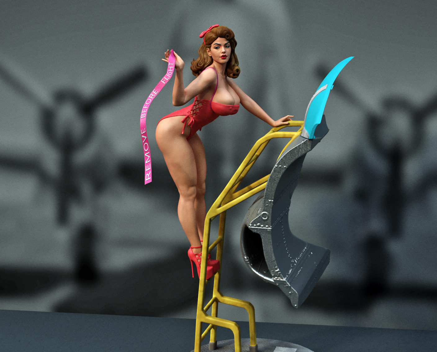 Pin up - T-33 SFW/NSFW Sculpture (75mm to 500mm) - Unassembled/Unpainted/3D Print