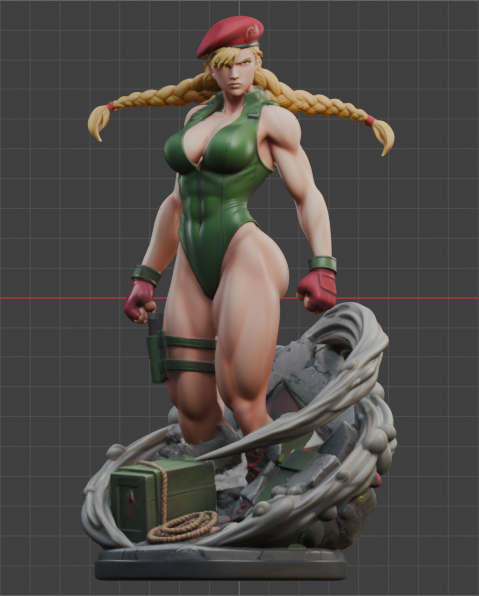 Cammy Battle Queen Bust (75mm to 500mm) - Unassembled/Unpainted/3D Print