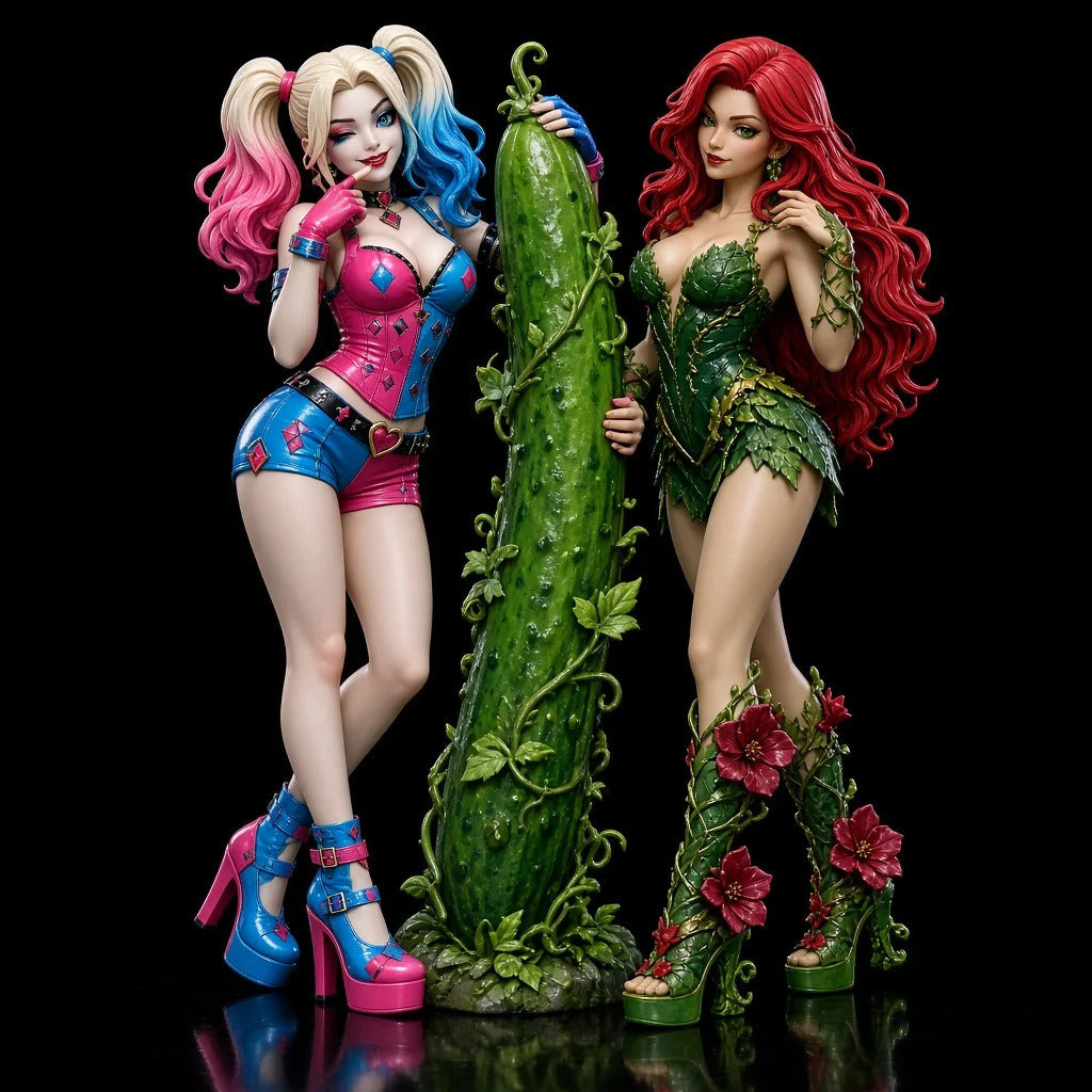 Harley Quinn & Poison Ivy Sculpture(75mm to 500mm) - Unassembled/Unpainted/3D Print
