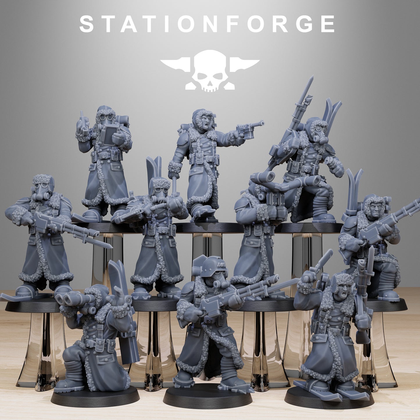 GrimGuard Frostwatch Skiers (x10) TTRPG - Wargaming - Grimdark