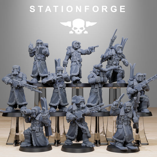 GrimGuard Frostwatch Skiers (x10) TTRPG - Wargaming - Grimdark