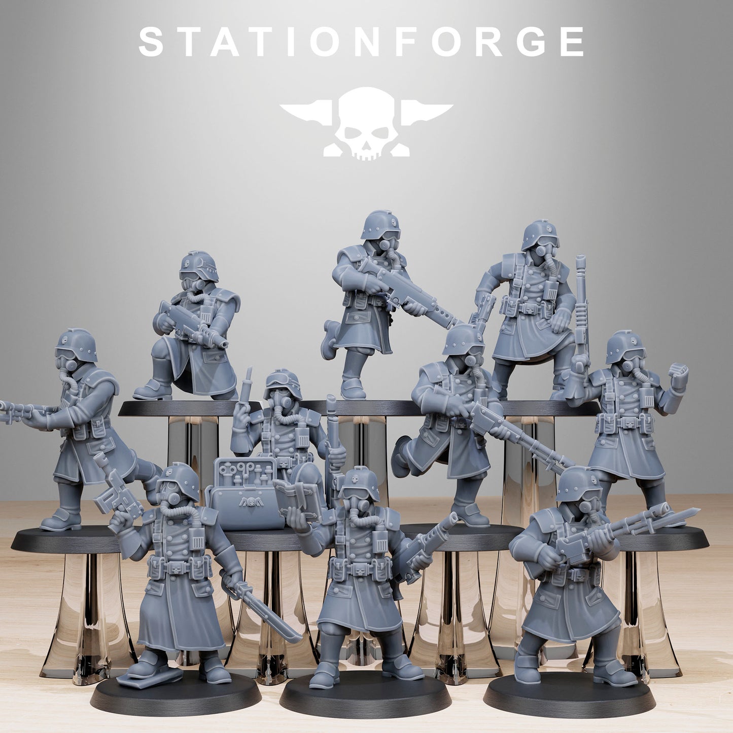 SteelGuard Militants (x10) - by Station Forge - TTRPG -Wargaming - Grimdark