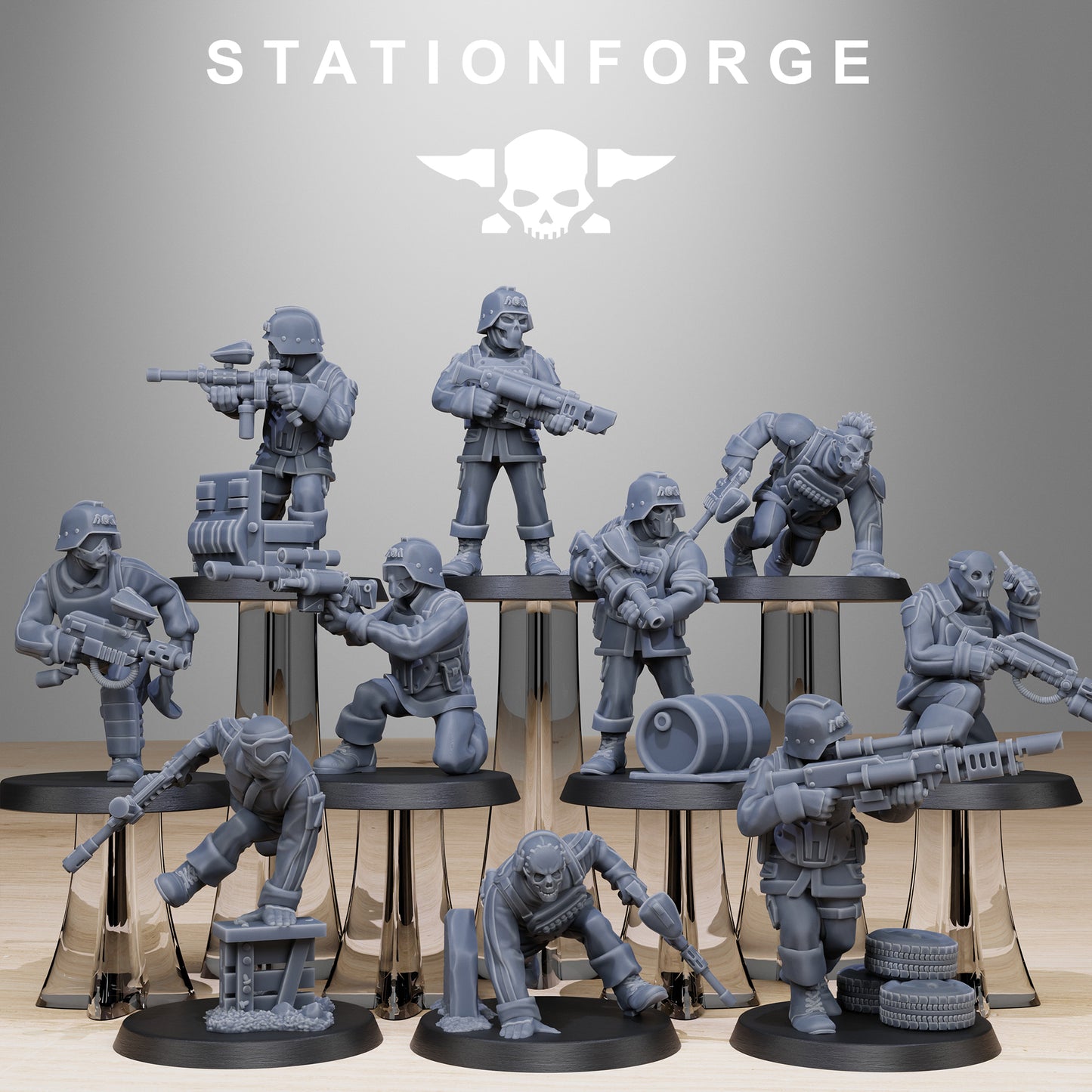 GrimGuard Paintball Squad (x10) - by Station Forge - TTRPG - Wargaming - Grimdark