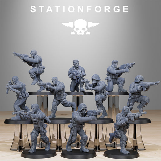 GrimGuard Counter Terrorists (x10) - by Station Forge - TTRPG - Wargaming - Grimdark