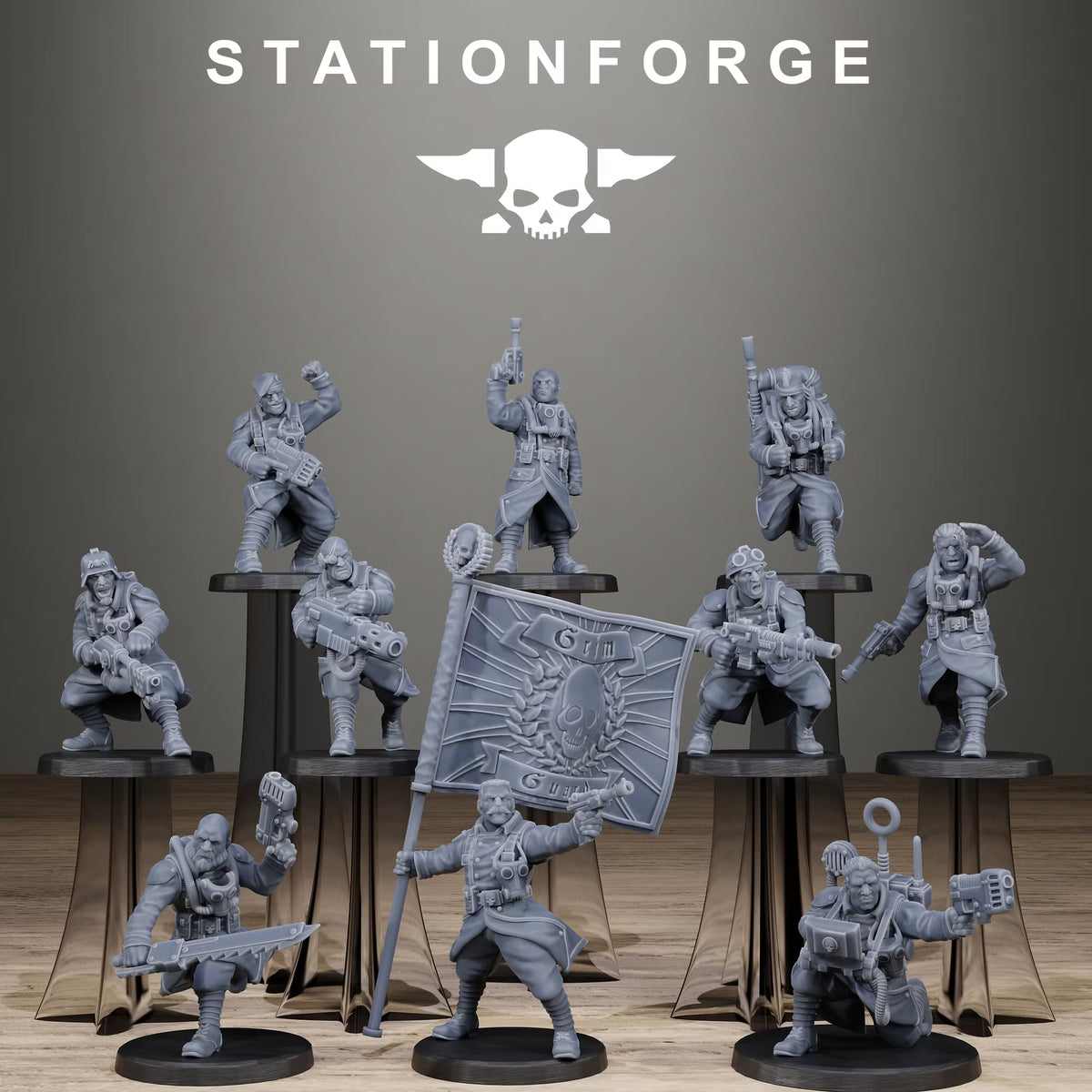 GrimGuard Unmasked Infantry (x10) - TTRPG - Wargaming - Grimdark