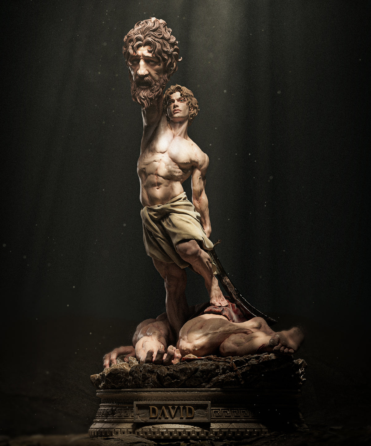 David vs Goliath Sculpture (75mm to 500mm) - Unassembled/Unpainted/3D Print