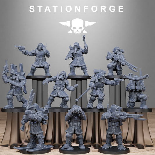 GrimGuard Frostwatch Patrol (x10) - TTRPG - Wargaming - Sci-Fi - Grimdark