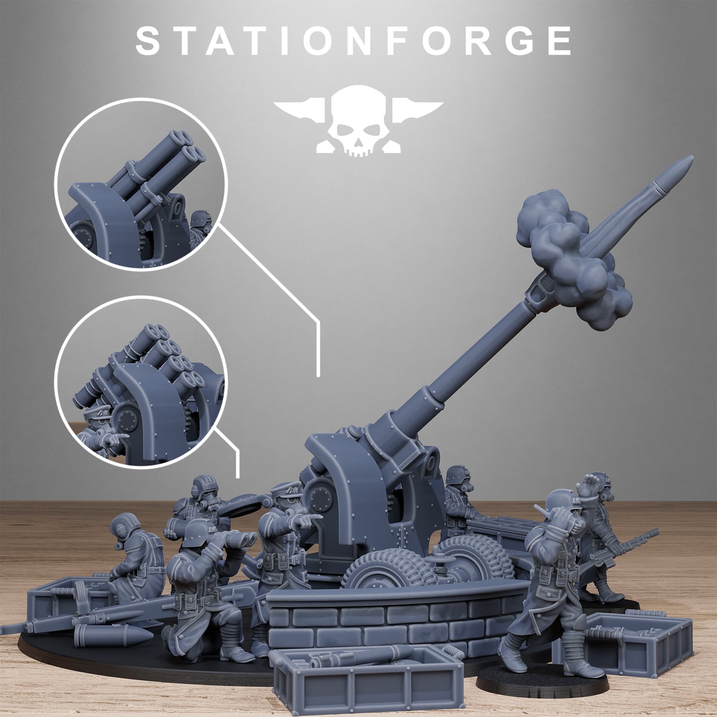 GrimGuard Light Artillery 2.0 (x3) - TTRPG - Wargaming - Sci-Fi - Grimdark