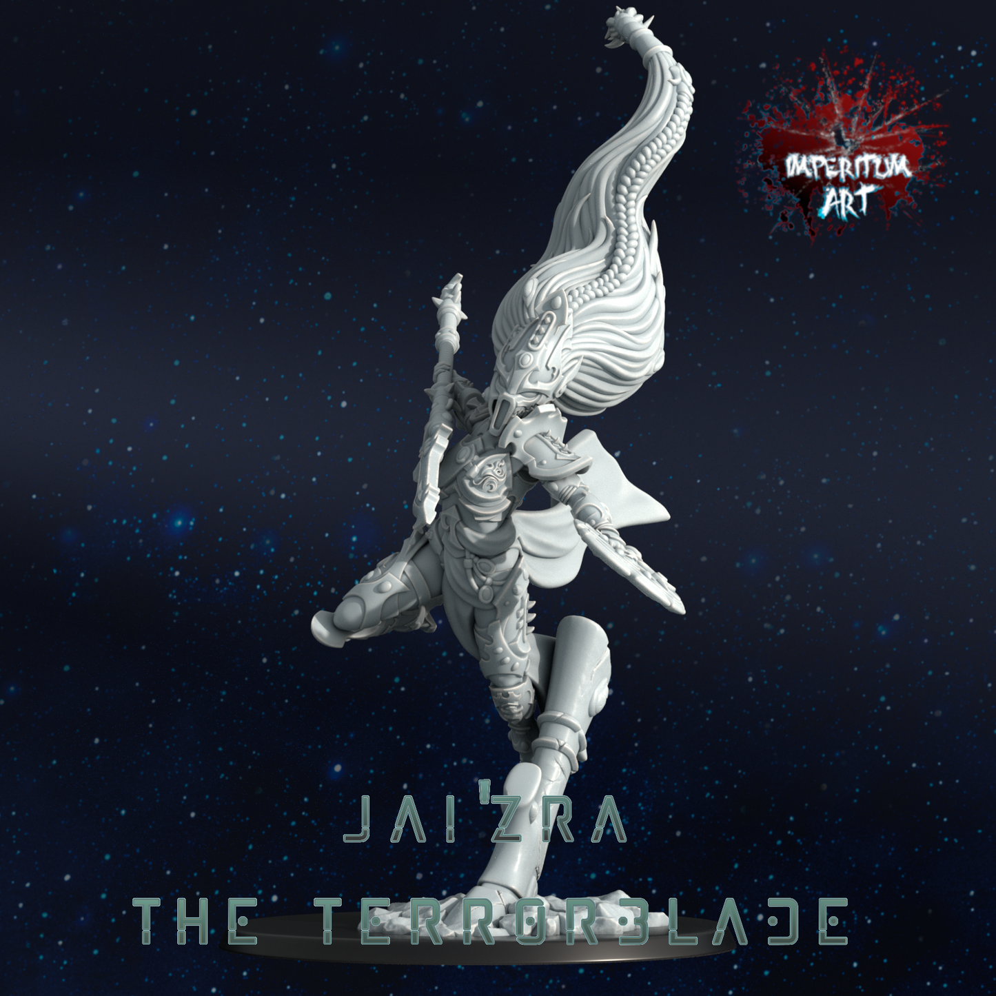 Jai'Zra The Terrorblade / Construct/Wargaming/GrimDark/ Compatible with Warhammer 40K - by Imperium Art Miniatures- Tabletop RPG Miniature - Roleplaying 3D Printed Fantasy Mini