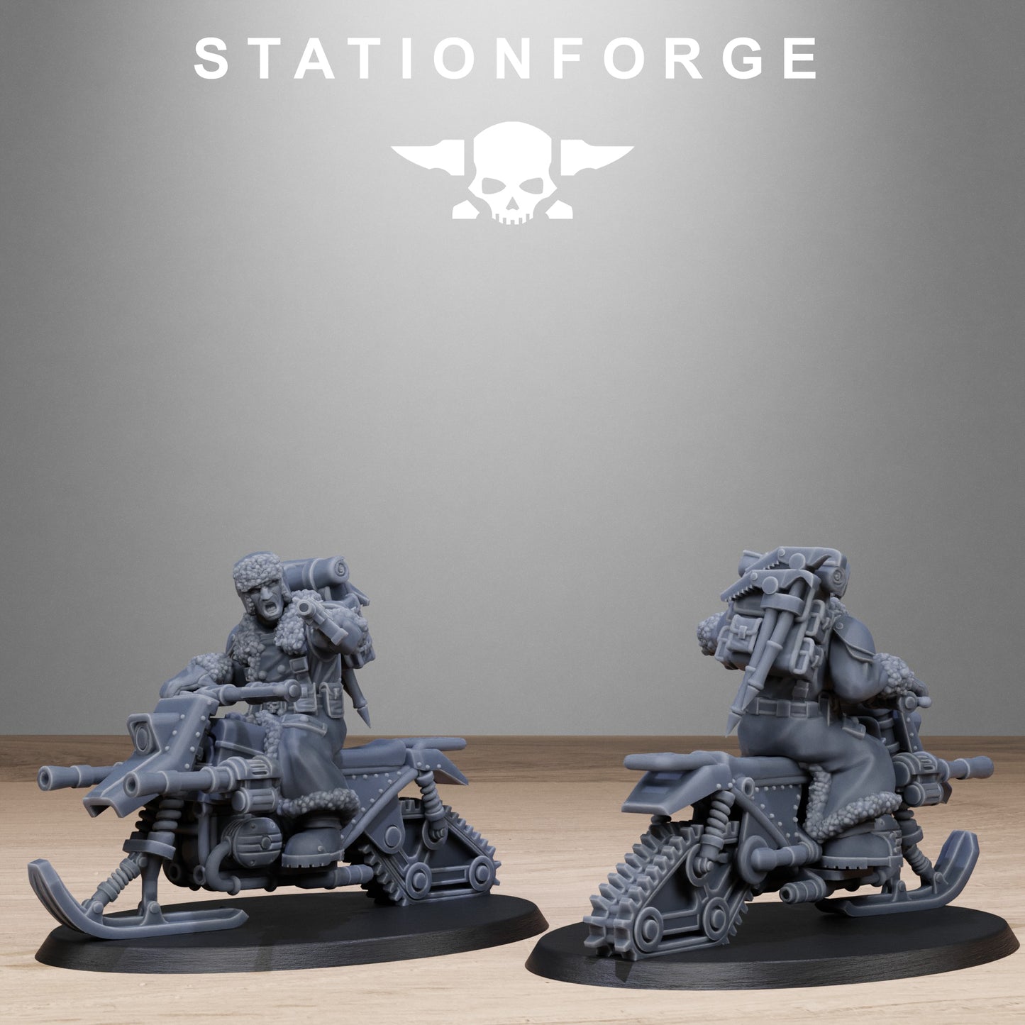 GrimGuard FrostWatch Snowbikers (x10) - by Station Forge - TTRPG - Wargaming - Grimdark