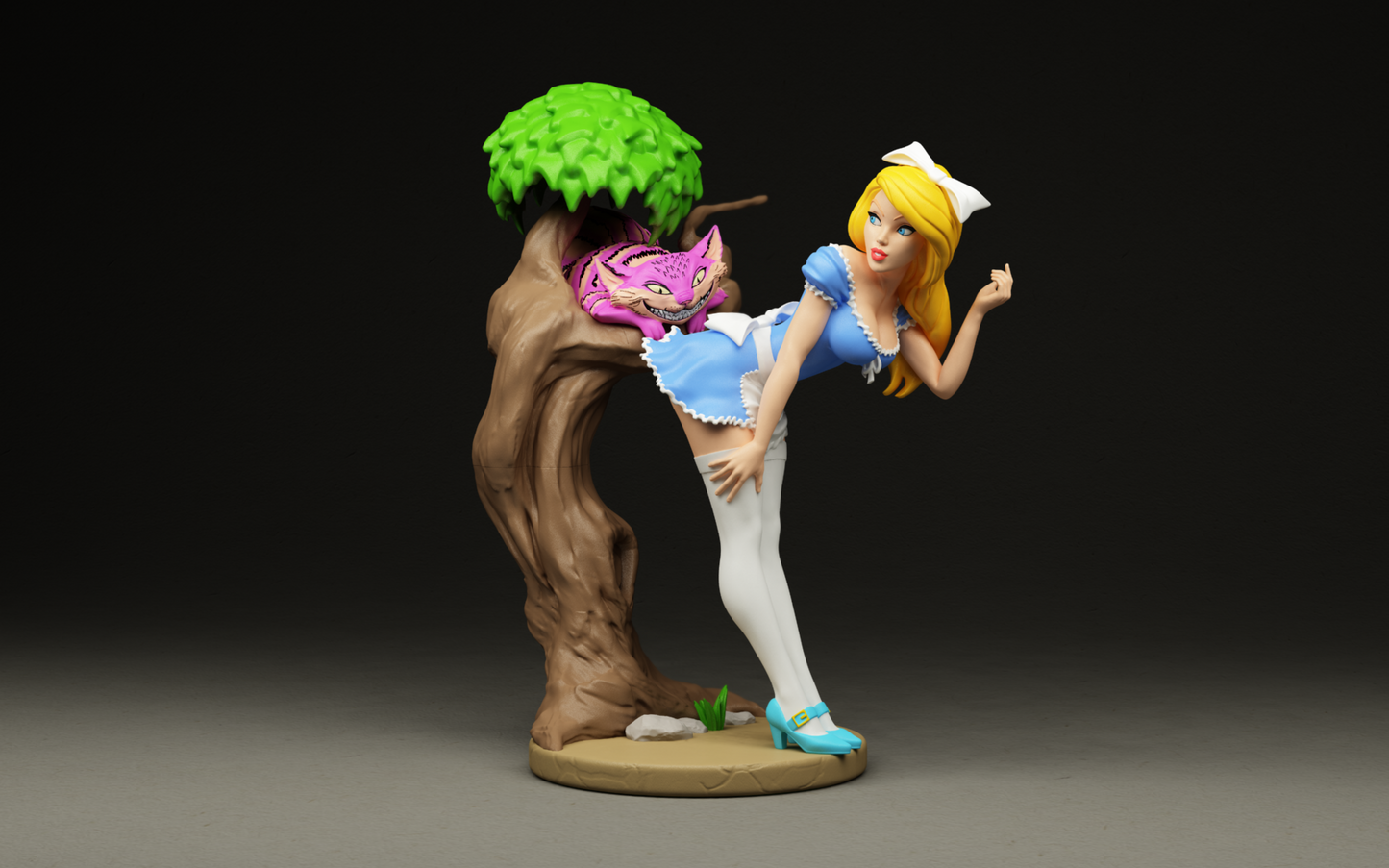 Alice in Wonderland Sculpture (75mm to 500mm) - Unassembled/Unpainted/3D Print