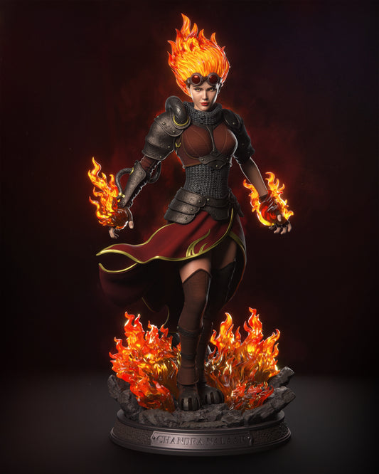 Chandra The Pyromancer Sculpture (75mm to 500mm) - Unassembled/Unpainted/3D Print