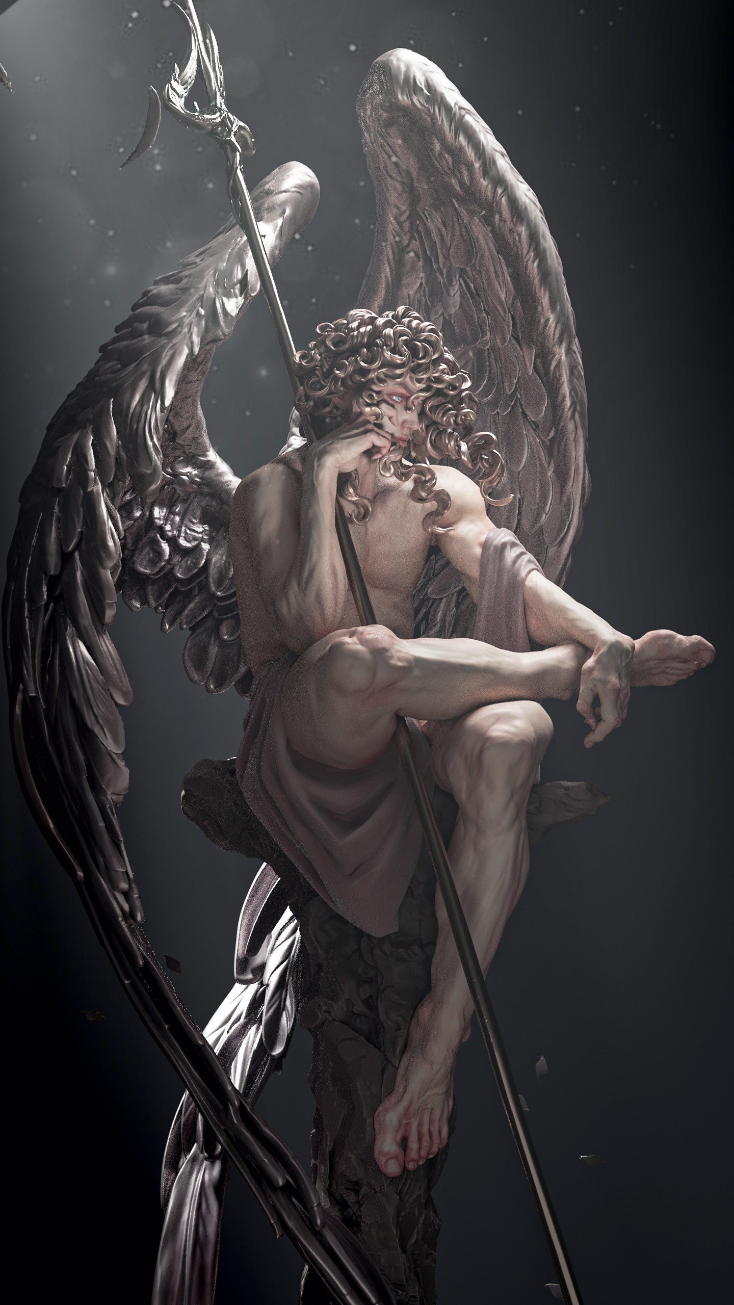 Angel Before the Fall Sculpture (75mm to 500mm) - Unassembled/Unpainted/3D Print