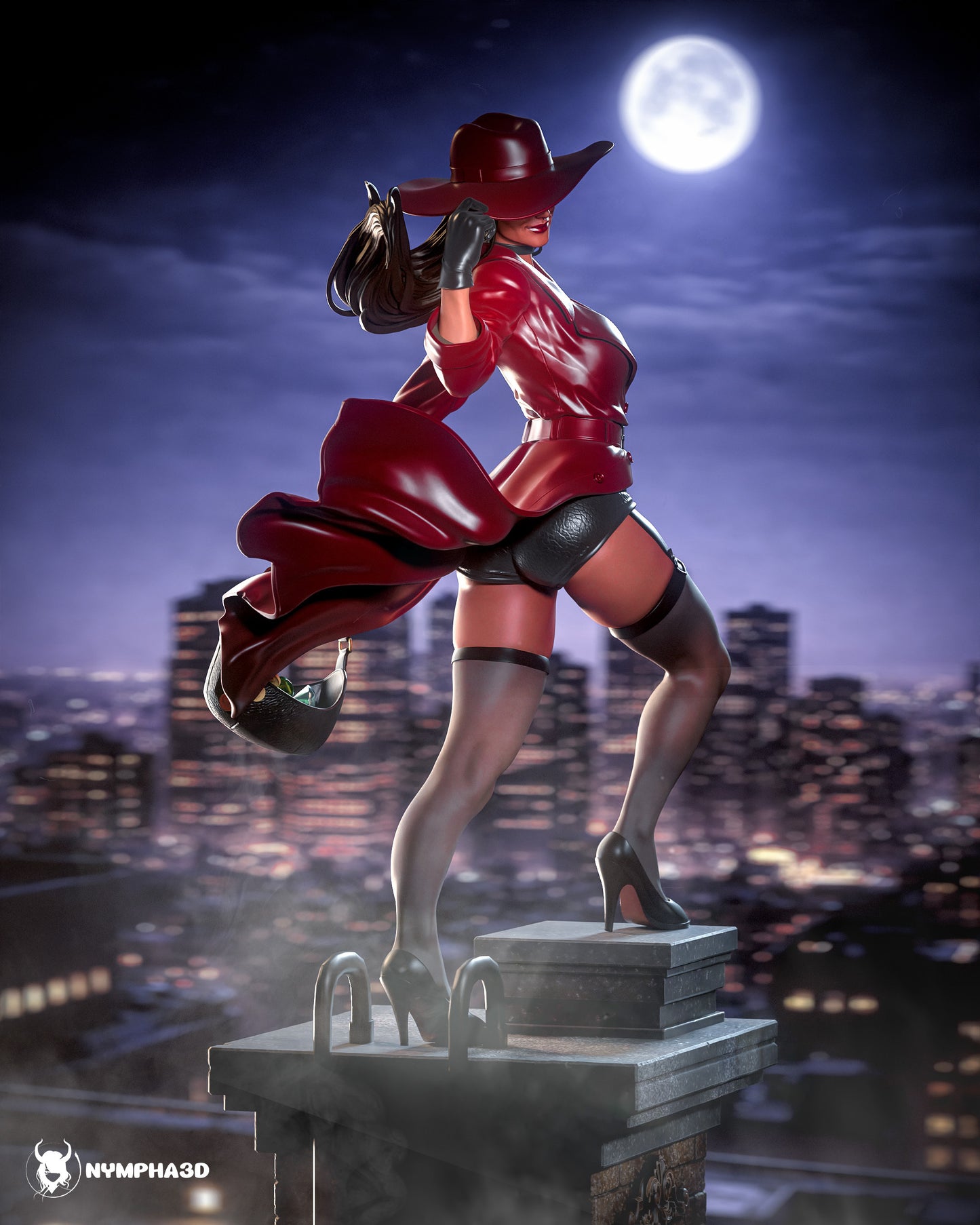Carmen Sandiego SFW/NSFW Sculpture (75mm to 500mm) - Unassembled/Unpainted/3D Print