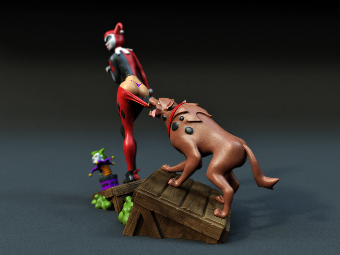 Harley Quinn Cartoon Sculpture (75mm to 500mm) - Unassembled/Unpainted/3D Print