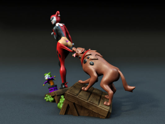 Harley Quinn Cartoon Sculpture (75mm to 500mm) - Unassembled/Unpainted/3D Print
