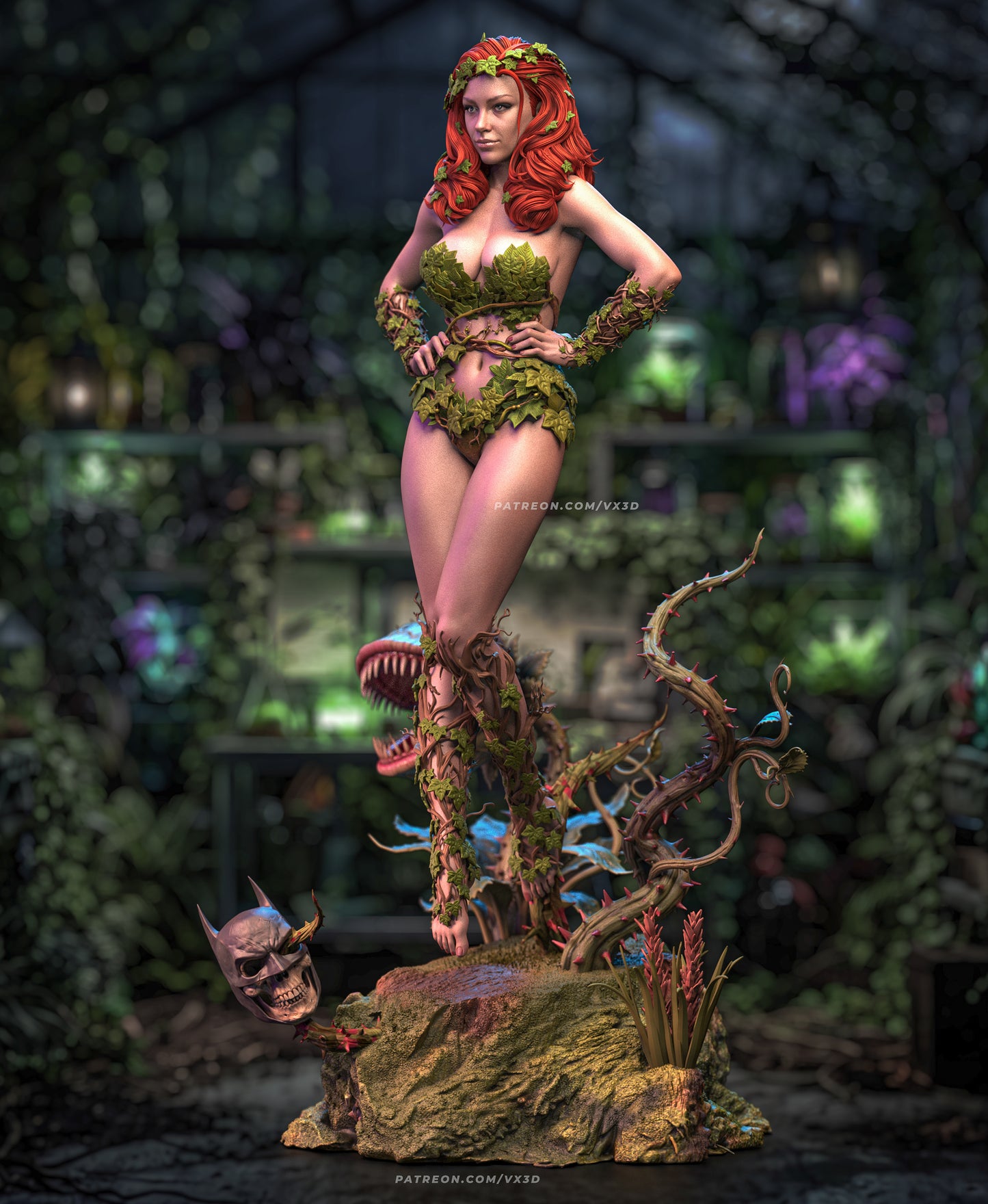 Poison Ivy Sculpture (75mm to 500mm) - Unassembled/Unpainted/3D Print