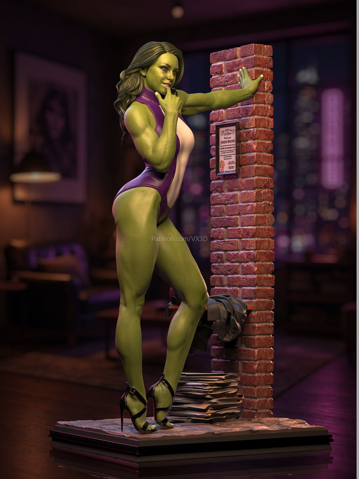 She-Hulk Sculpture (75mm to 500mm) - Unassembled/Unpainted/3D Print