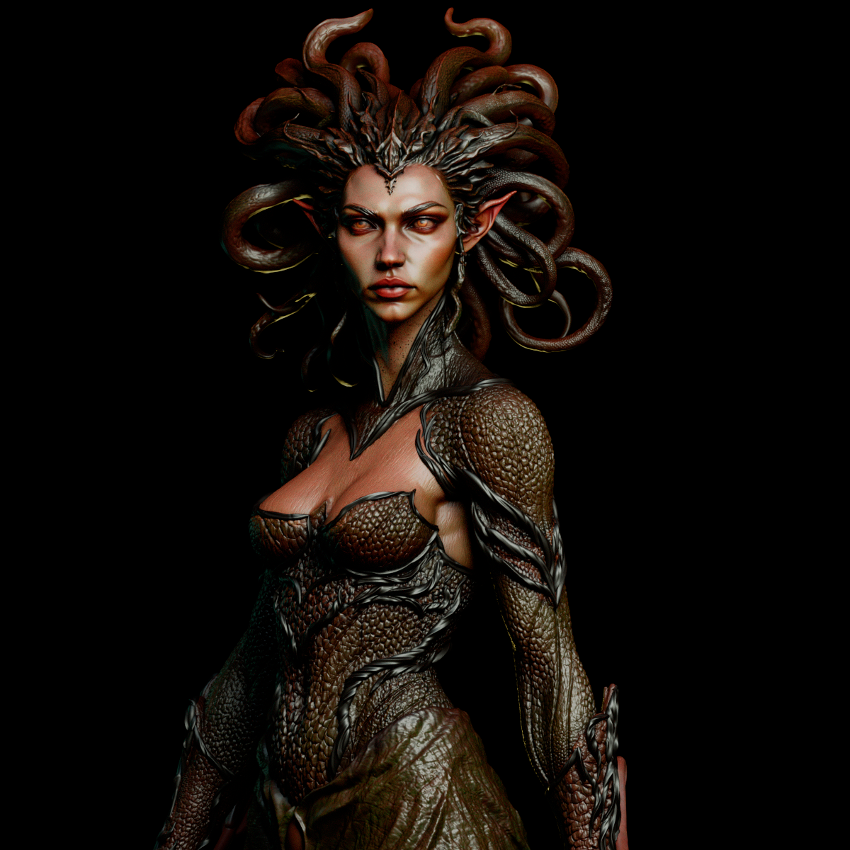 Medusa Sculpture (75mm to 500mm) - Unassembled/Unpainted/3D Print