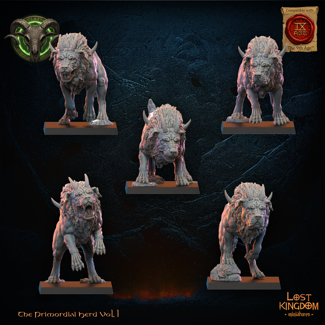 Feral Hounds (x5) - Beast-Men - TTRPG - Wargaming - Mordheim - Dungeons and Dragons