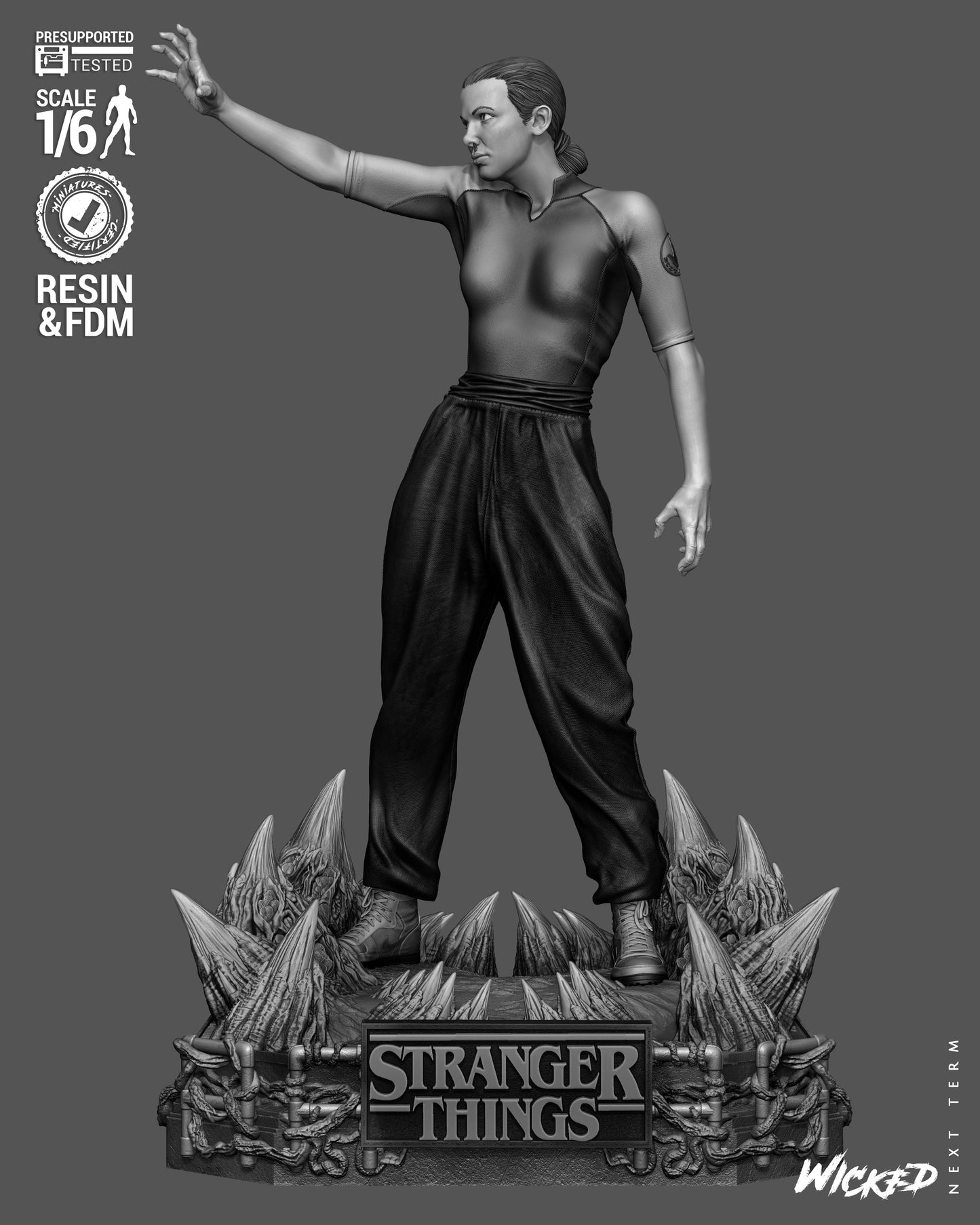 Eleven Sculpture (75mm to 500mm) Stranger Things - Unassembled/Unpainted/3D Print