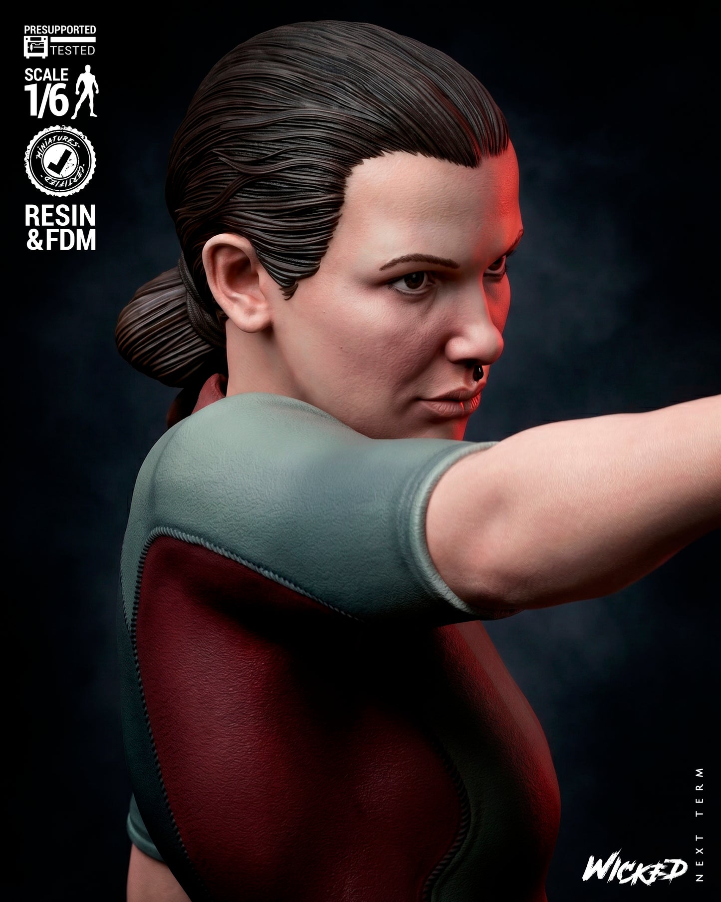 Eleven Sculpture (75mm to 500mm) Stranger Things - Unassembled/Unpainted/3D Print