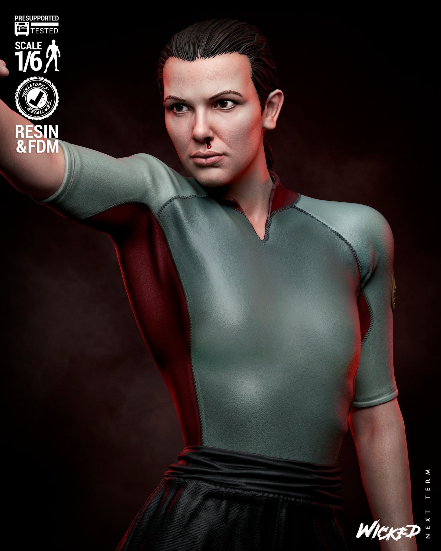 Eleven Sculpture (75mm to 500mm) Stranger Things - Unassembled/Unpainted/3D Print