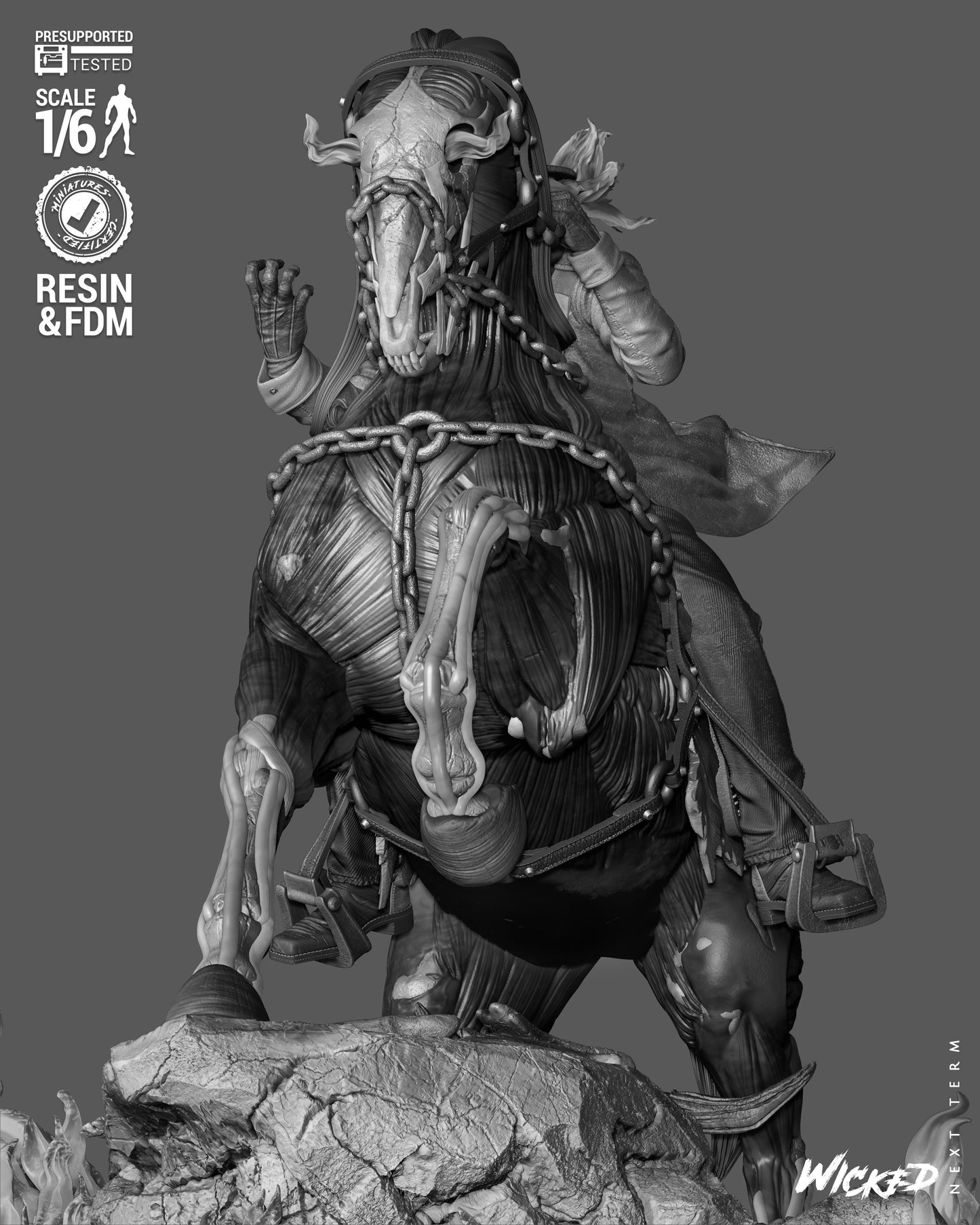 Ghost Rider: Trail of Tears Wild Vaquero Sculpture (75mm to 500mm) - Unassembled/Unpainted/3D Print