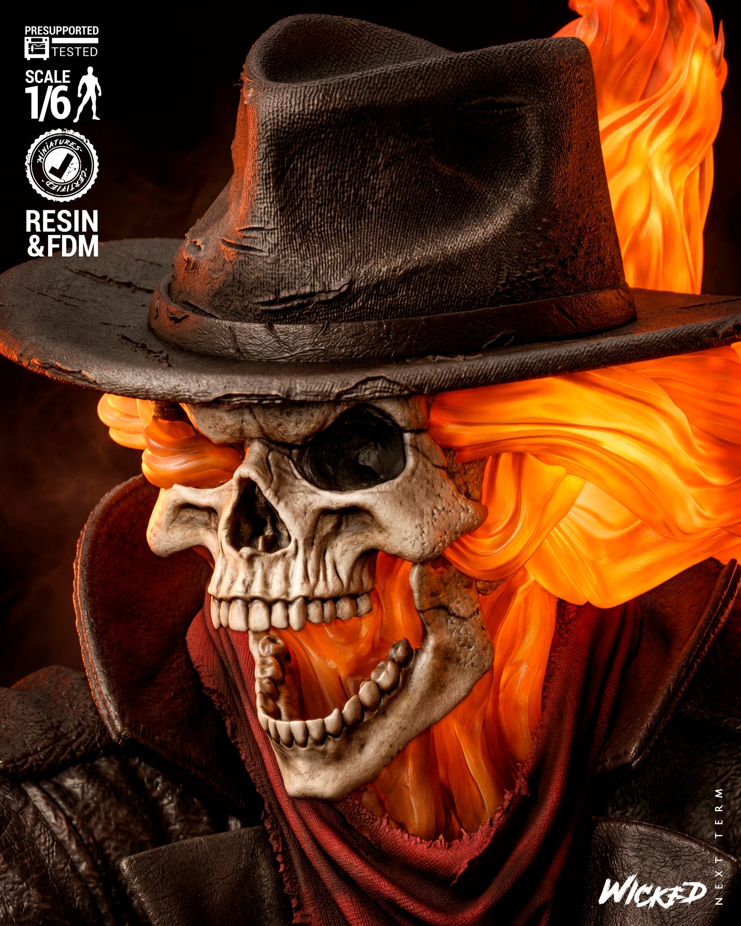 Ghost Rider: Trail of Tears Wild Vaquero Sculpture (75mm to 500mm) - Unassembled/Unpainted/3D Print