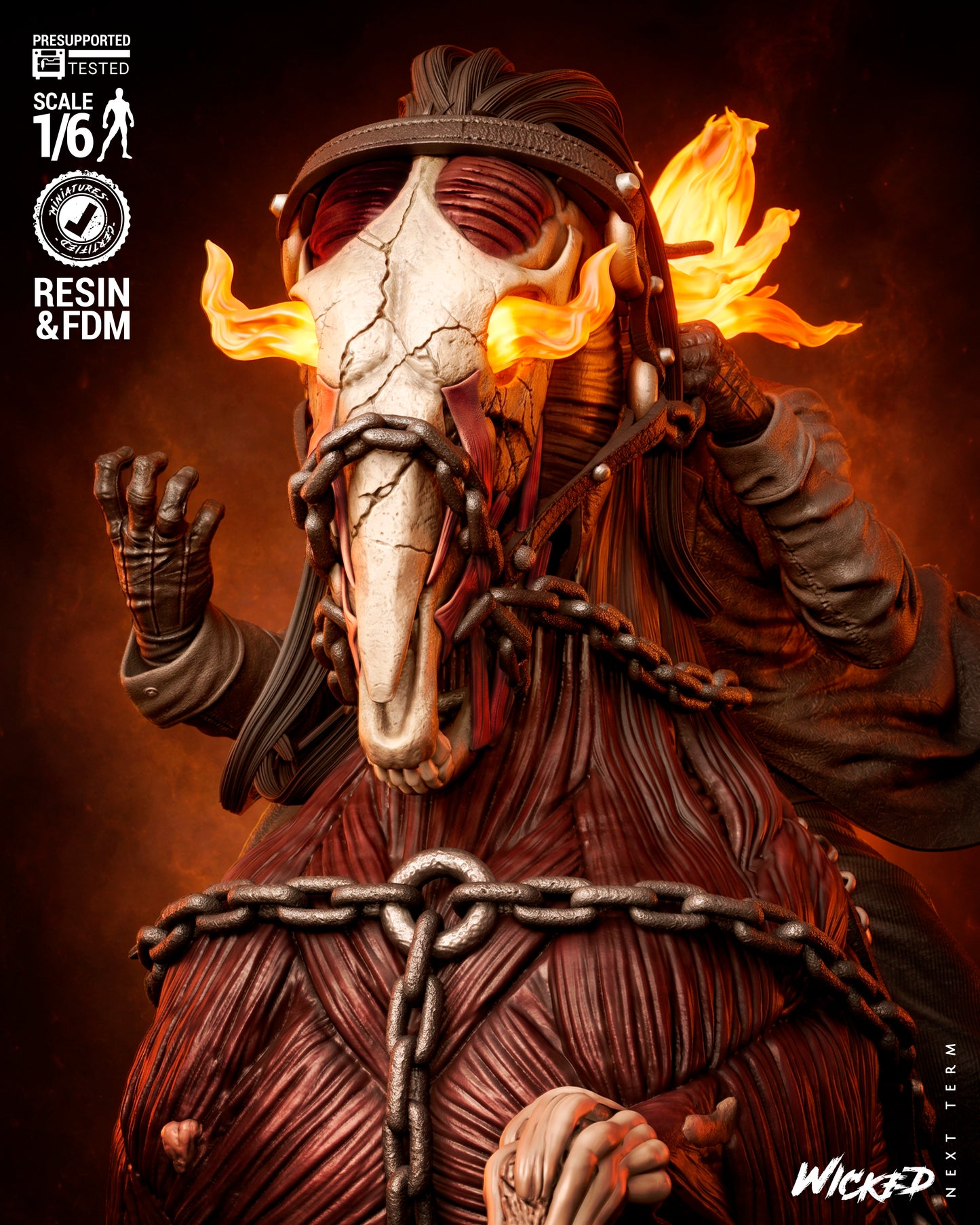 Ghost Rider: Trail of Tears Wild Vaquero Sculpture (75mm to 500mm) - Unassembled/Unpainted/3D Print