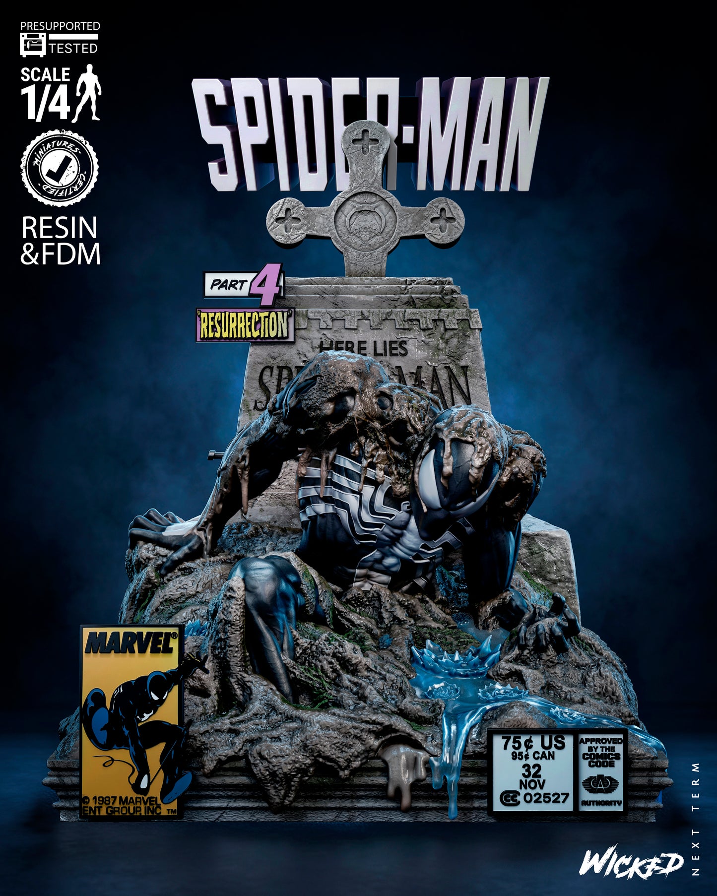 The Last Hunt Spiderman Tomb Bust(75mm to 500mm) - Unassembled/Unpainted/3D Print