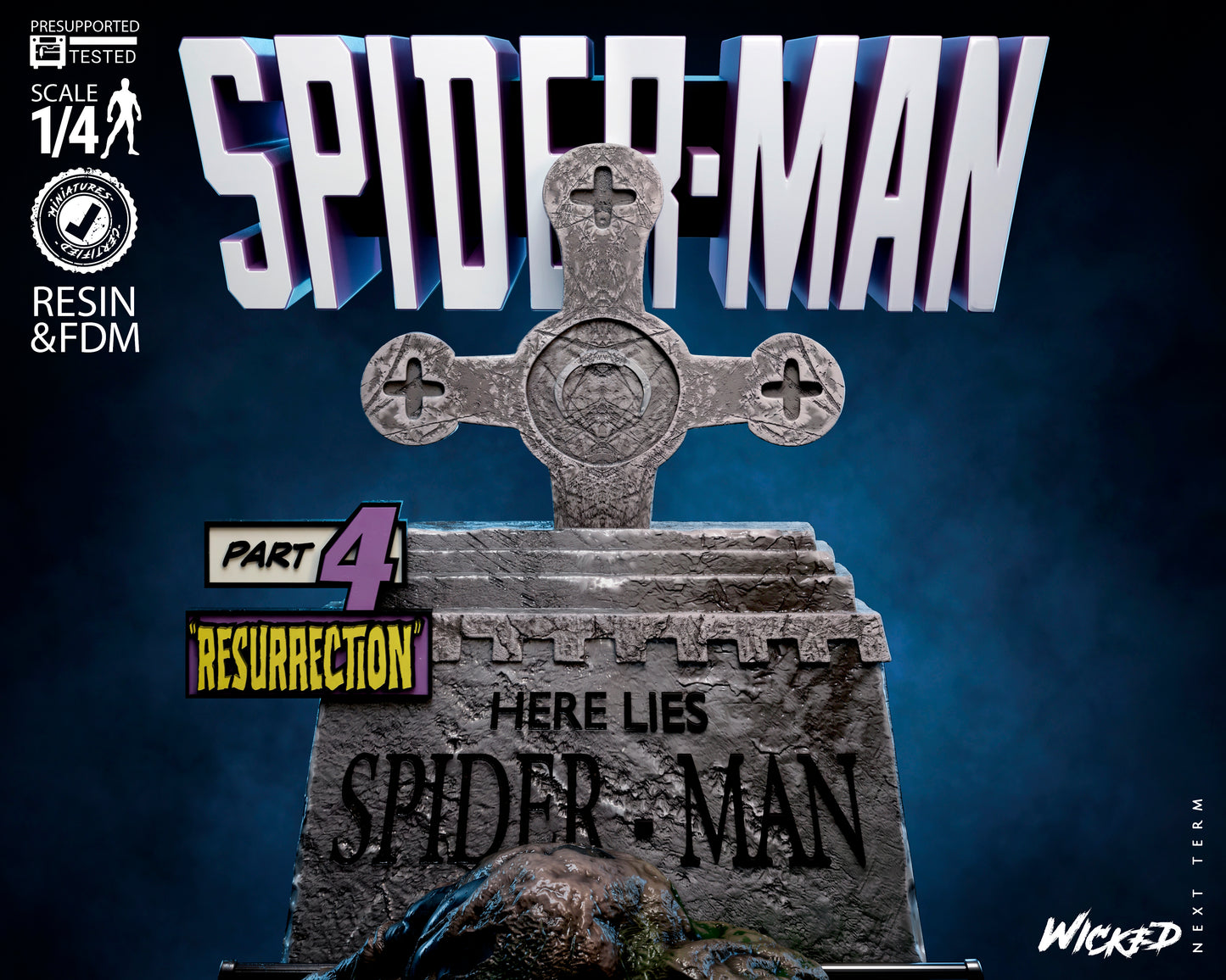 The Last Hunt Spiderman Tomb Bust(75mm to 500mm) - Unassembled/Unpainted/3D Print