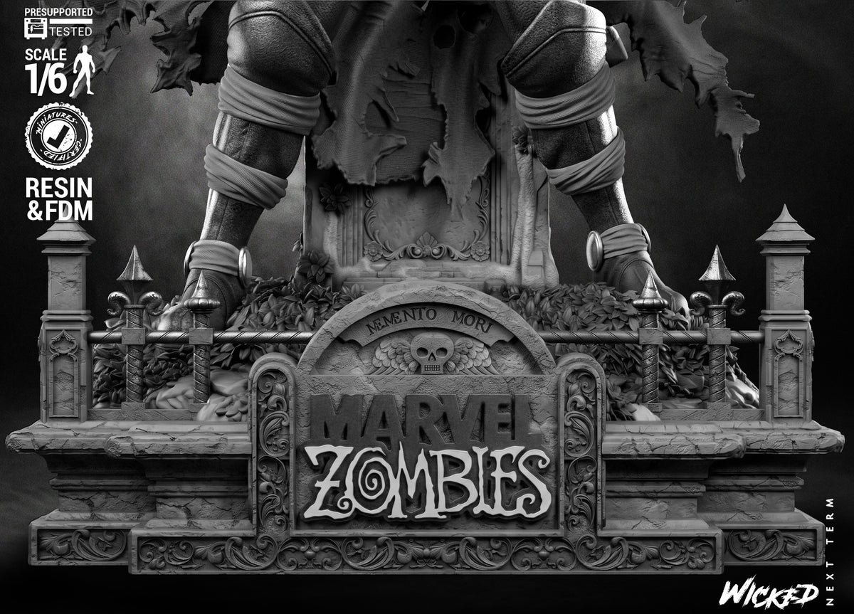 Zombie Thor Sculpture (75mm to 500mm) - Unassembled/Unpainted/3D Print