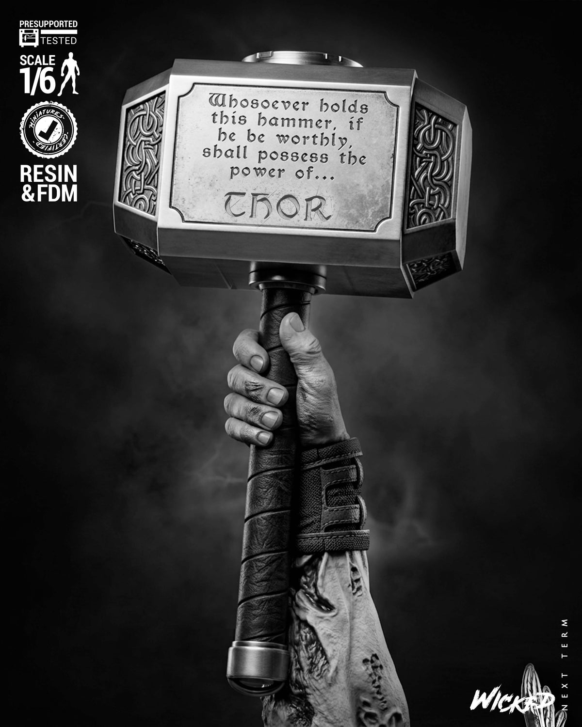 Zombie Thor Sculpture (75mm to 500mm) - Unassembled/Unpainted/3D Print