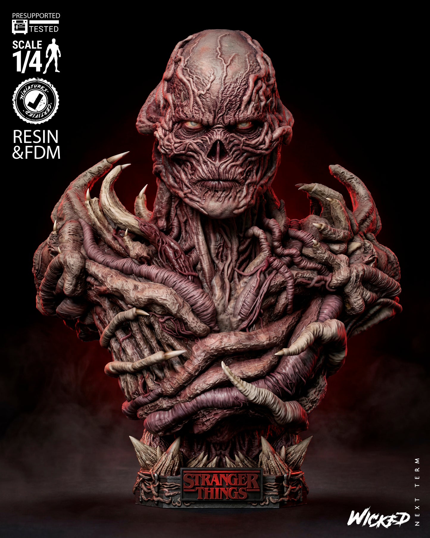 Vecna Bust (75mm to 300mm) Stranger Things - Unassembled/Unpainted/3D Print